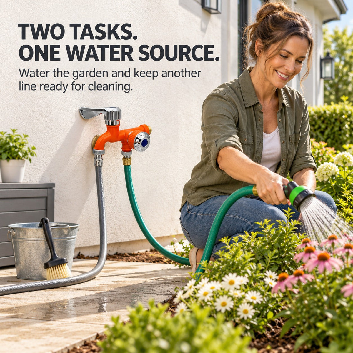 💧 Dual-Outlet Faucet for Washing Machine and Garden
