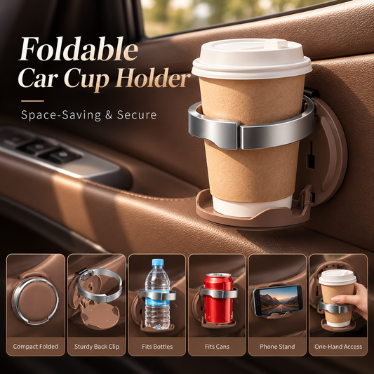 Car Door Cup Holder – Foldable In-Car Storage Organizer
