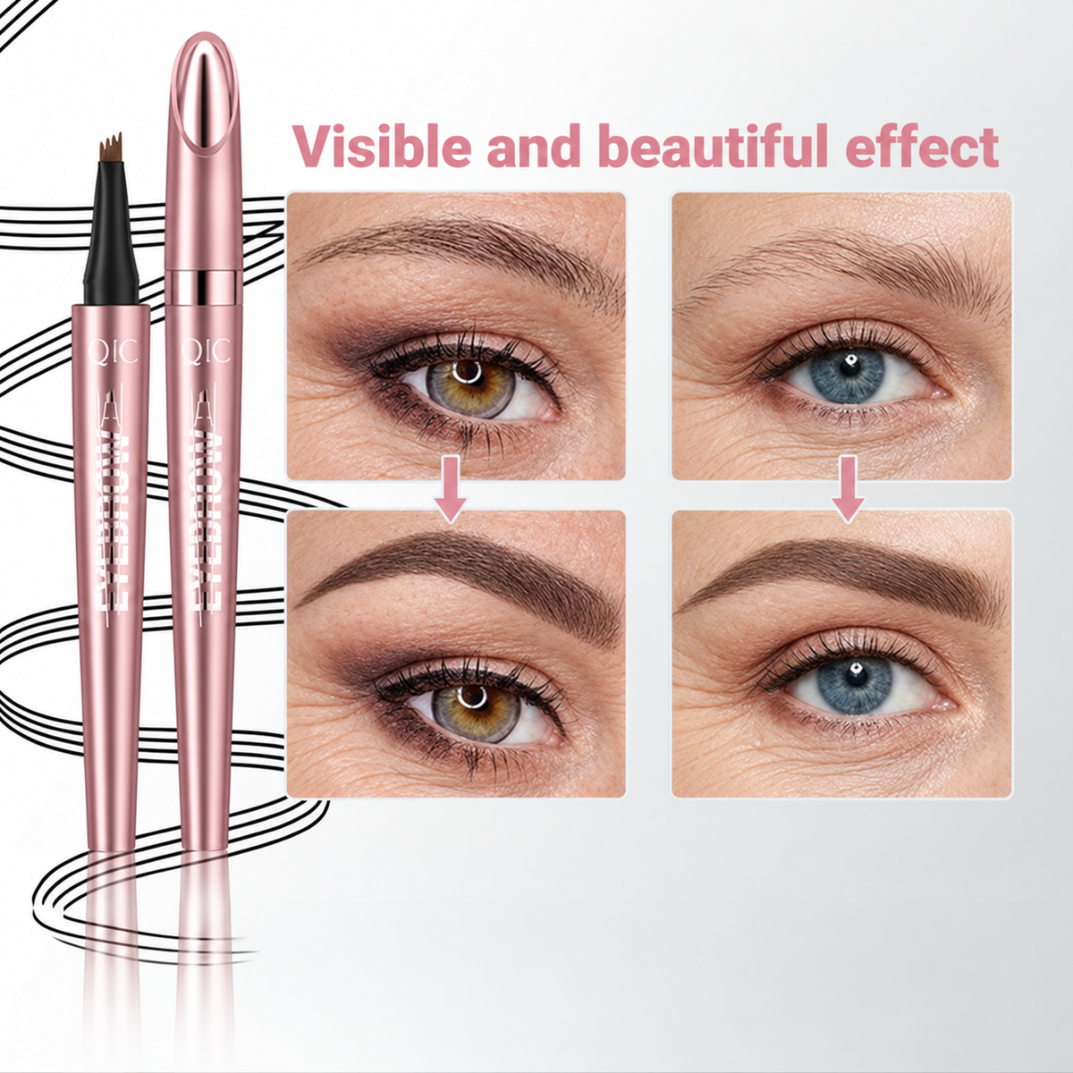 🖌️ Waterproof Micro-Fork Brow Pencil – Natural Hair-Like Brows
