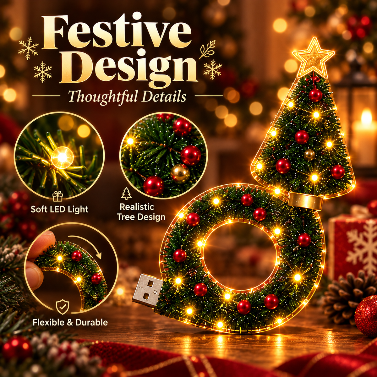 🔥Plug-&-Play HD Christmas Projector – 6 Festive Scenes