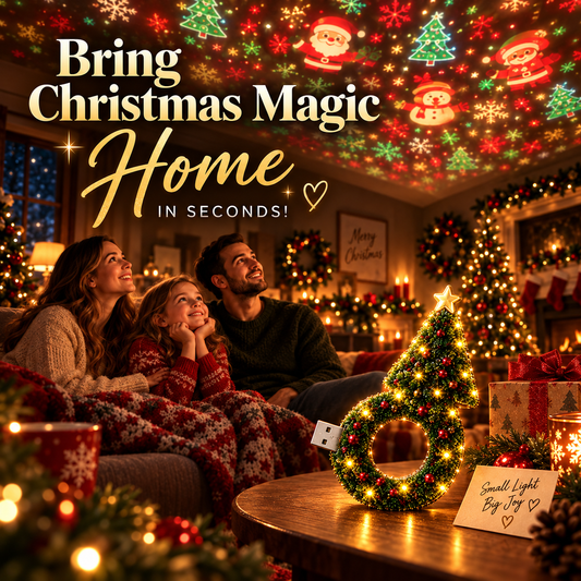 🔥Plug-&-Play HD Christmas Projector – 6 Festive Scenes