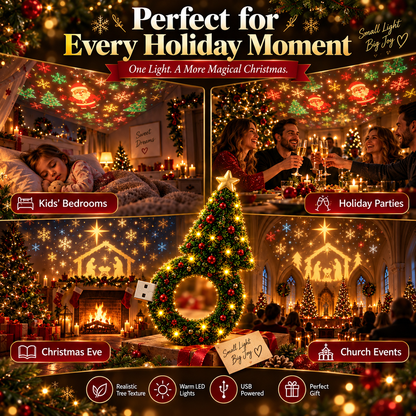 🔥Plug-&-Play HD Christmas Projector – 6 Festive Scenes