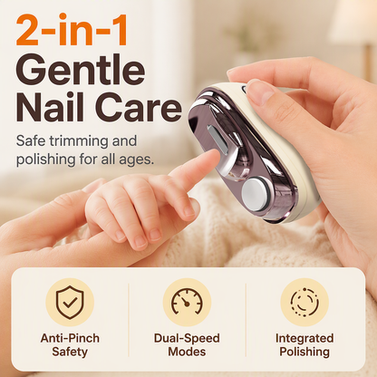 ✂️ LIMITED-TIME 49% OFF! 💅 2-in-1 Smart Electric Nail Clipper & Polisher 🌟