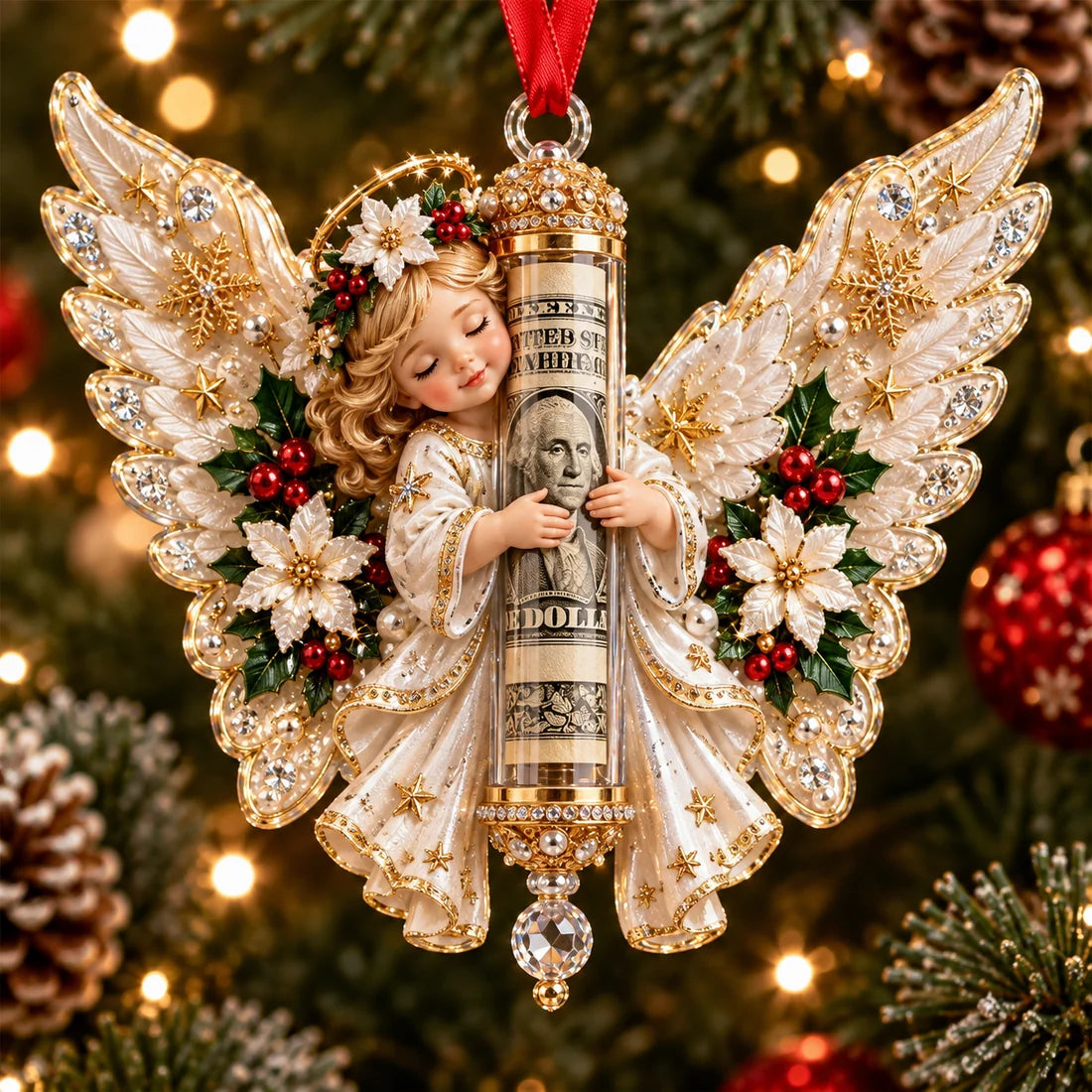 🎄 ✨ Christmas Angel Cash Holder Ornament