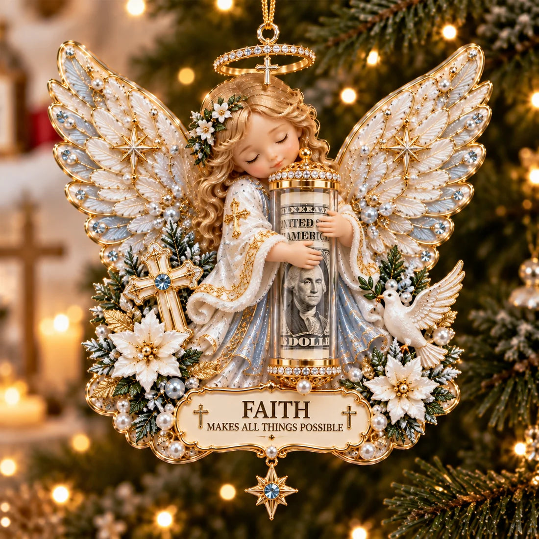 🎄 ✨ Christmas Angel Cash Holder Ornament