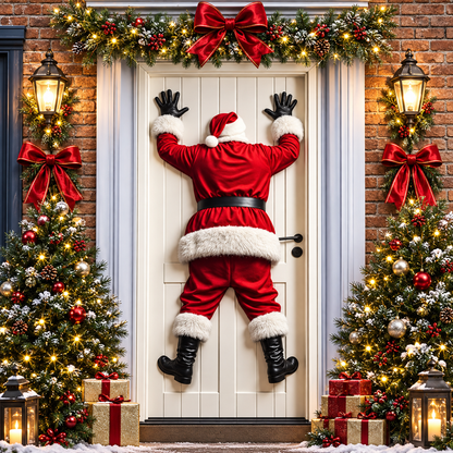 💥Hot Sale 49% Off✨Stretch Fit Santa Christmas Door Cover – Holiday Front Door Decoration