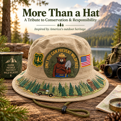 🇺🇸 Last Day Promo: 49% OFF - 🐻USFS Only You Can Prevent Wildfires Boonie Hat🌲