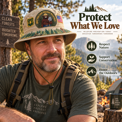 🇺🇸 Last Day Promo: 49% OFF - 🐻USFS Only You Can Prevent Wildfires Boonie Hat🌲