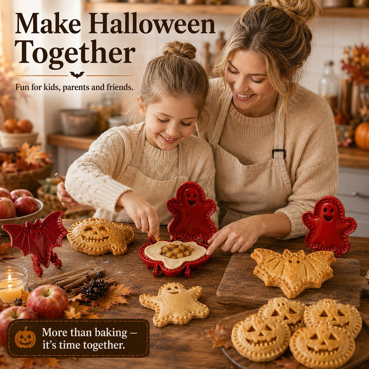 🎃 Halloween Mini Pie Mold Set - 8 Piece Halloween Mini Hand Pie Mold Set