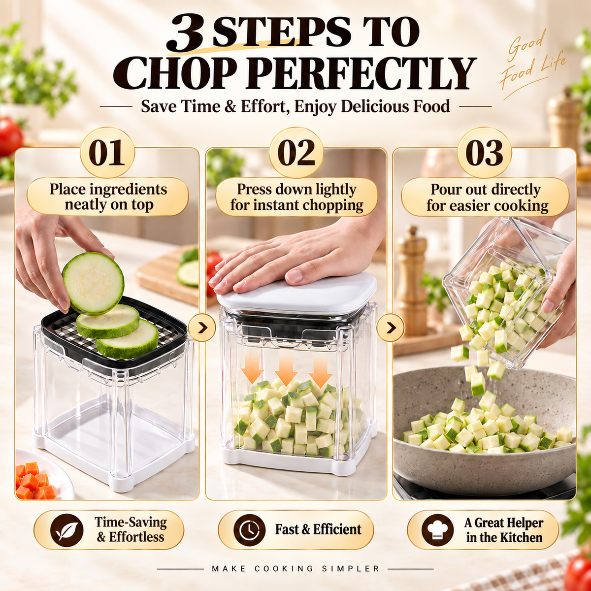 🥔Press Chopper Multi Functional Food Chopper Slice
