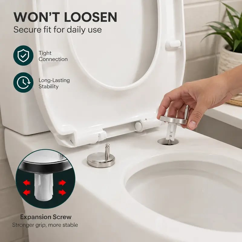 🚽 Universal Toilet Seat Expansion Bolts | Stop Wobbly Loose Toilet Seats
