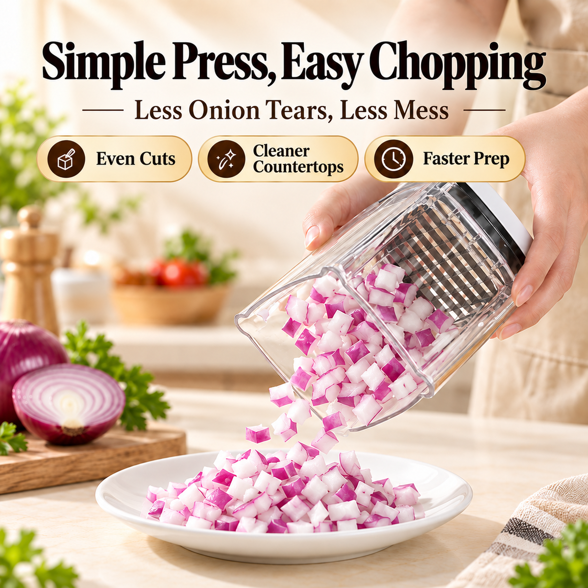 🥔Press Chopper Multi Functional Food Chopper Slice