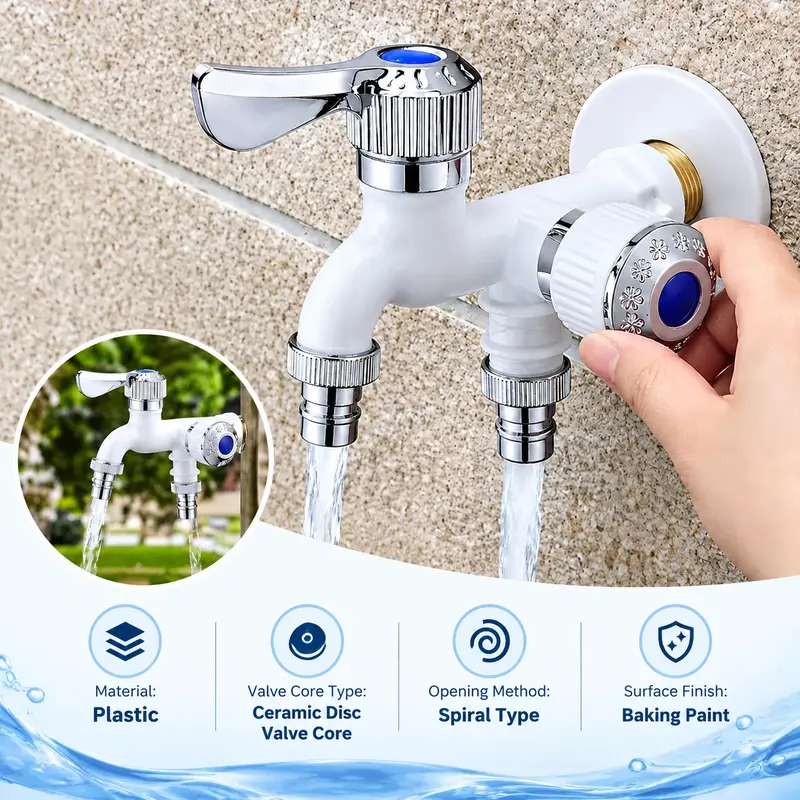 💧 Dual-Outlet Faucet for Washing Machine and Garden