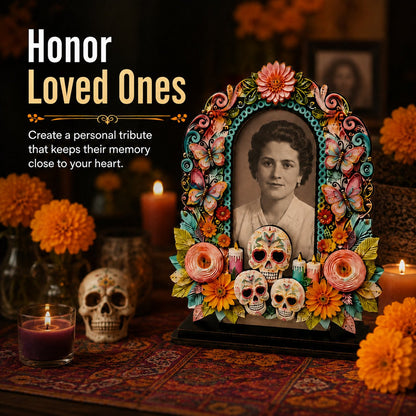 Día de los Muertos Wooden Memorial Photo Frame