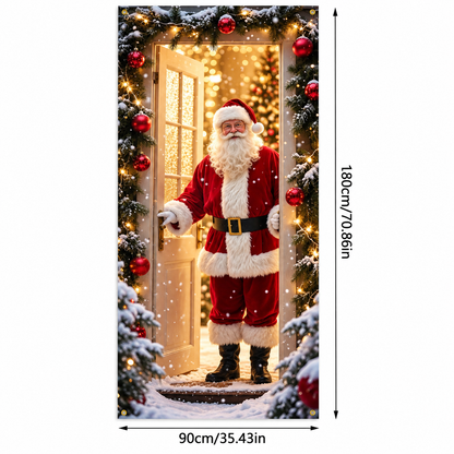 💥Hot Sale 49% Off✨Stretch Fit Santa Christmas Door Cover – Holiday Front Door Decoration