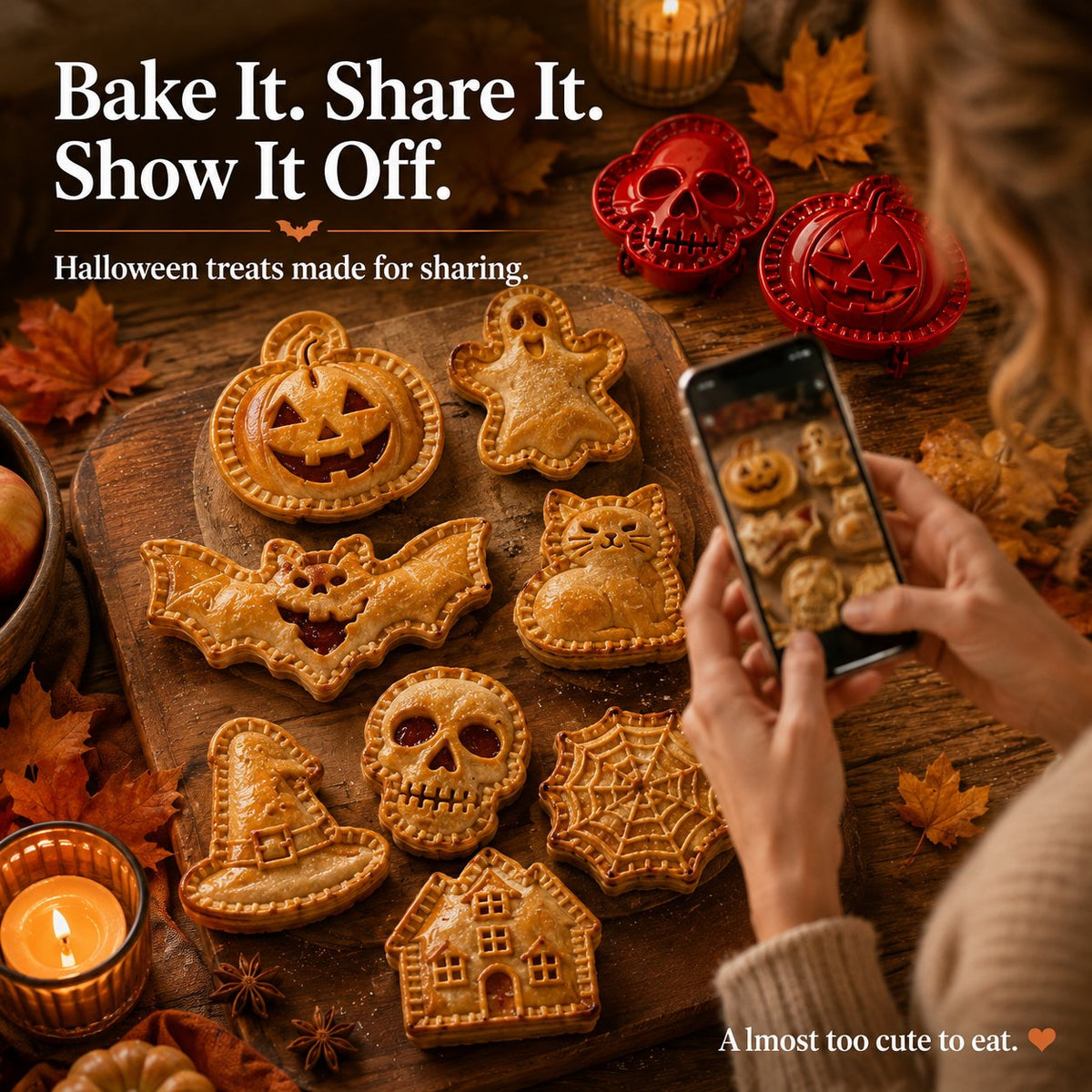 🎃 Halloween Mini Pie Mold Set - 8 Piece Halloween Mini Hand Pie Mold Set