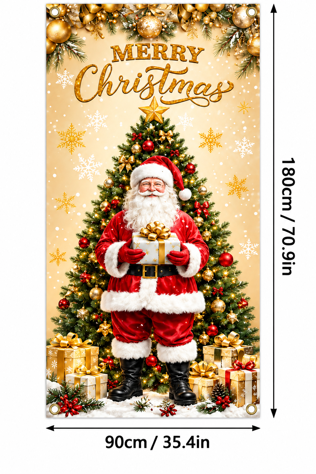 💥Hot Sale 49% Off✨Stretch Fit Santa Christmas Door Cover – Holiday Front Door Decoration