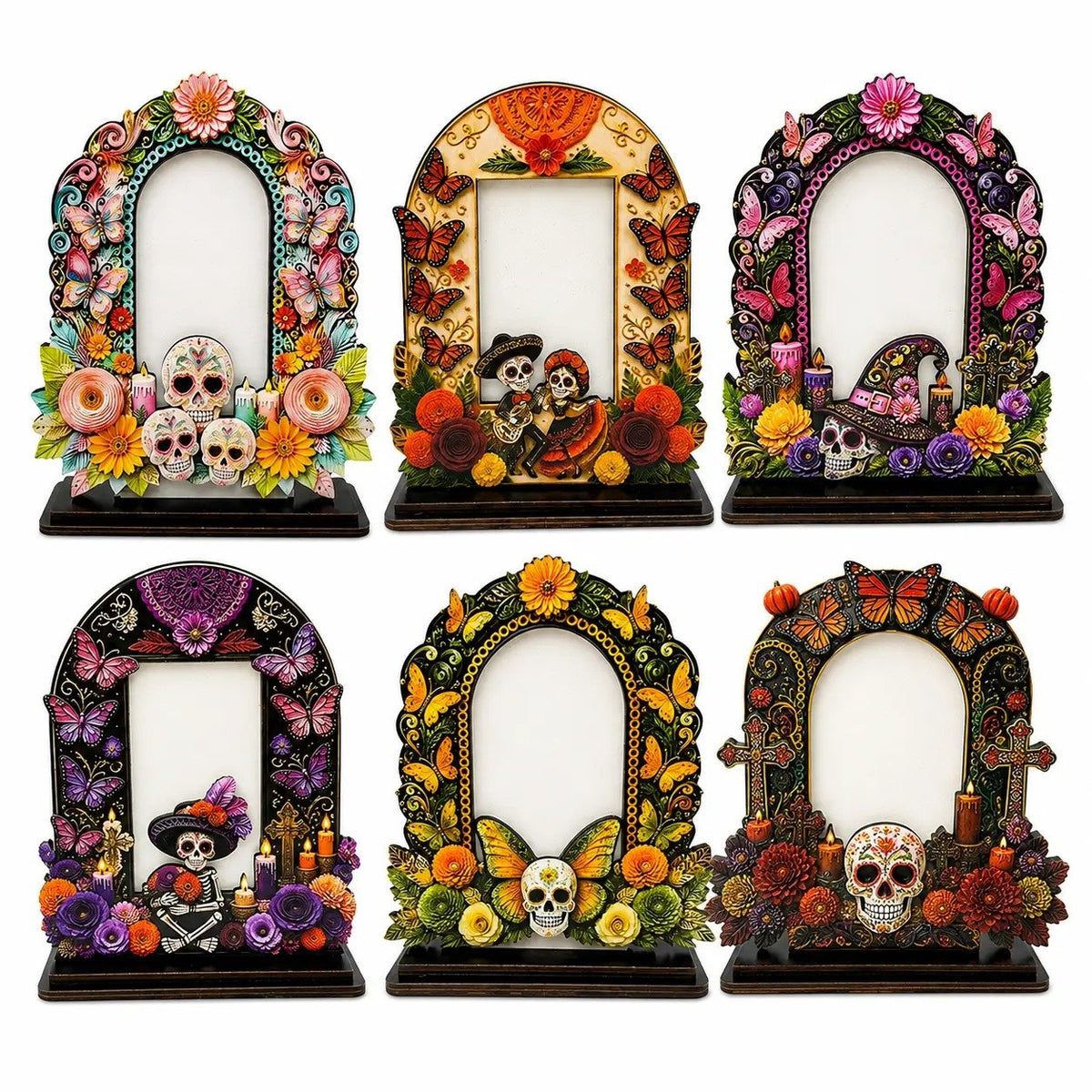 Día de los Muertos Wooden Memorial Photo Frame