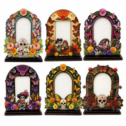 Día de los Muertos Wooden Memorial Photo Frame