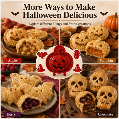 🎃 Halloween Mini Pie Mold Set - 8 Piece Halloween Mini Hand Pie Mold Set