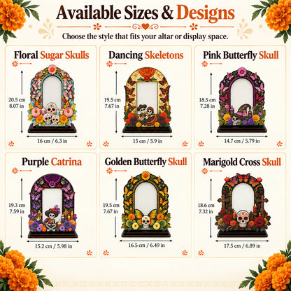 Día de los Muertos Wooden Memorial Photo Frame