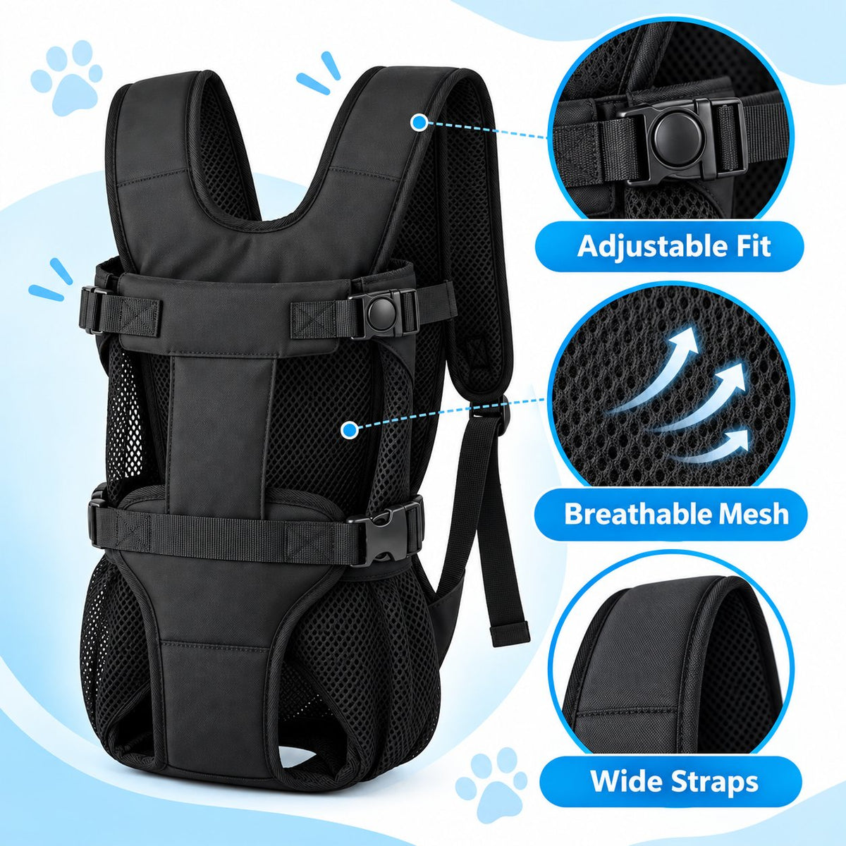 🐶 Pet Front Carrier Backpack – Comfortable Hands-Free Travel for Your Furry Friend