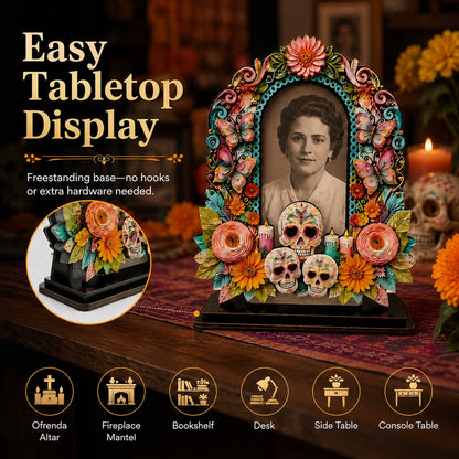 Día de los Muertos Wooden Memorial Photo Frame
