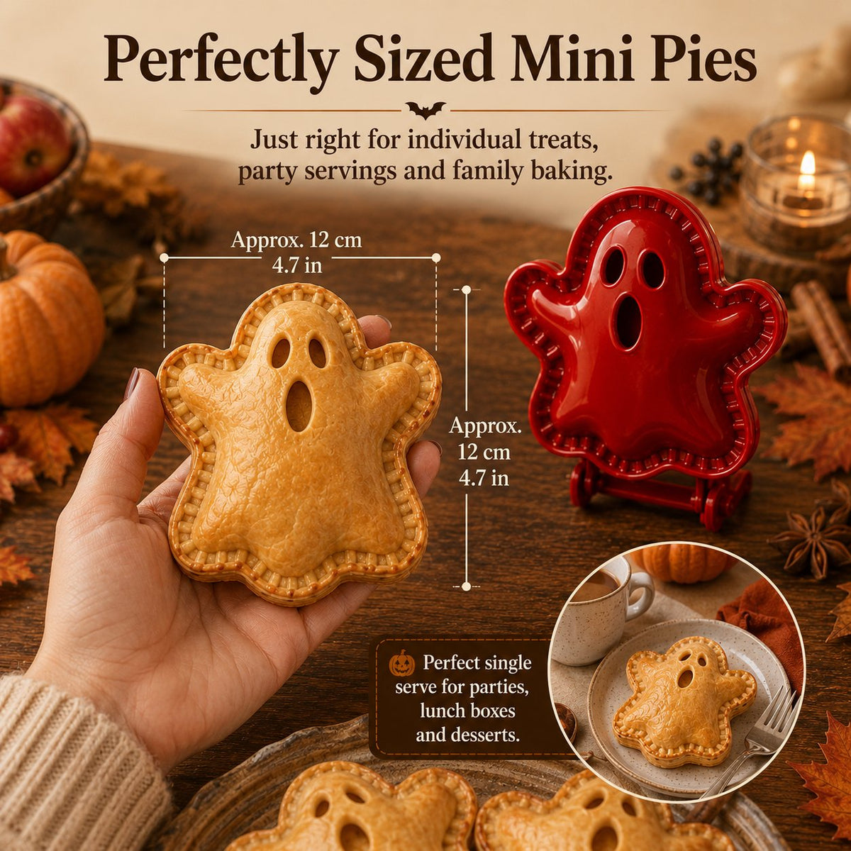 🎃 Halloween Mini Pie Mold Set - 8 Piece Halloween Mini Hand Pie Mold Set