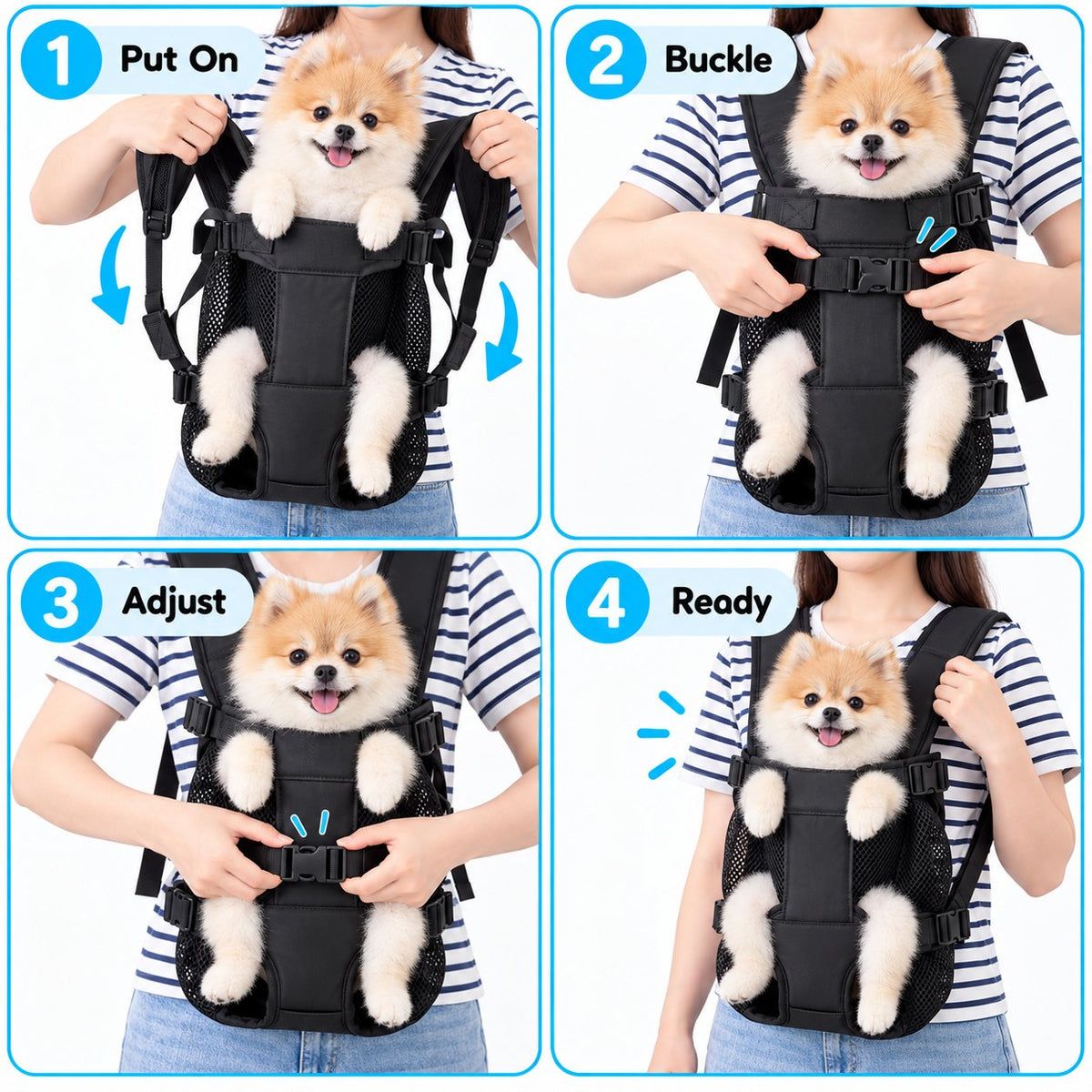 🐶 Pet Front Carrier Backpack – Comfortable Hands-Free Travel for Your Furry Friend
