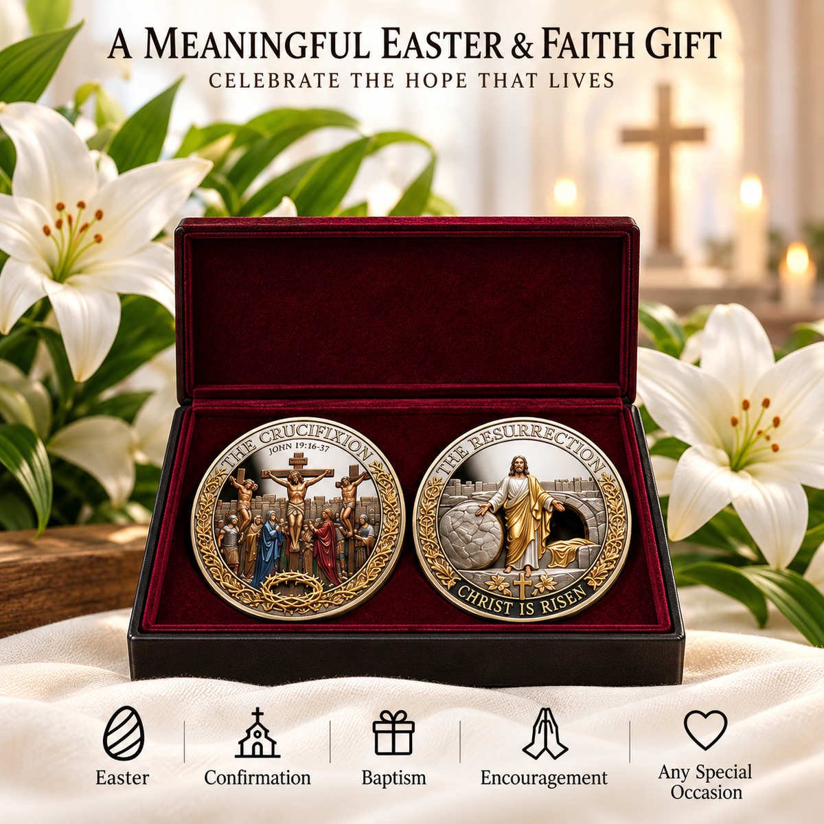 Two Sides, One Promise – Crucifixion & Resurrection Commemorative Coin