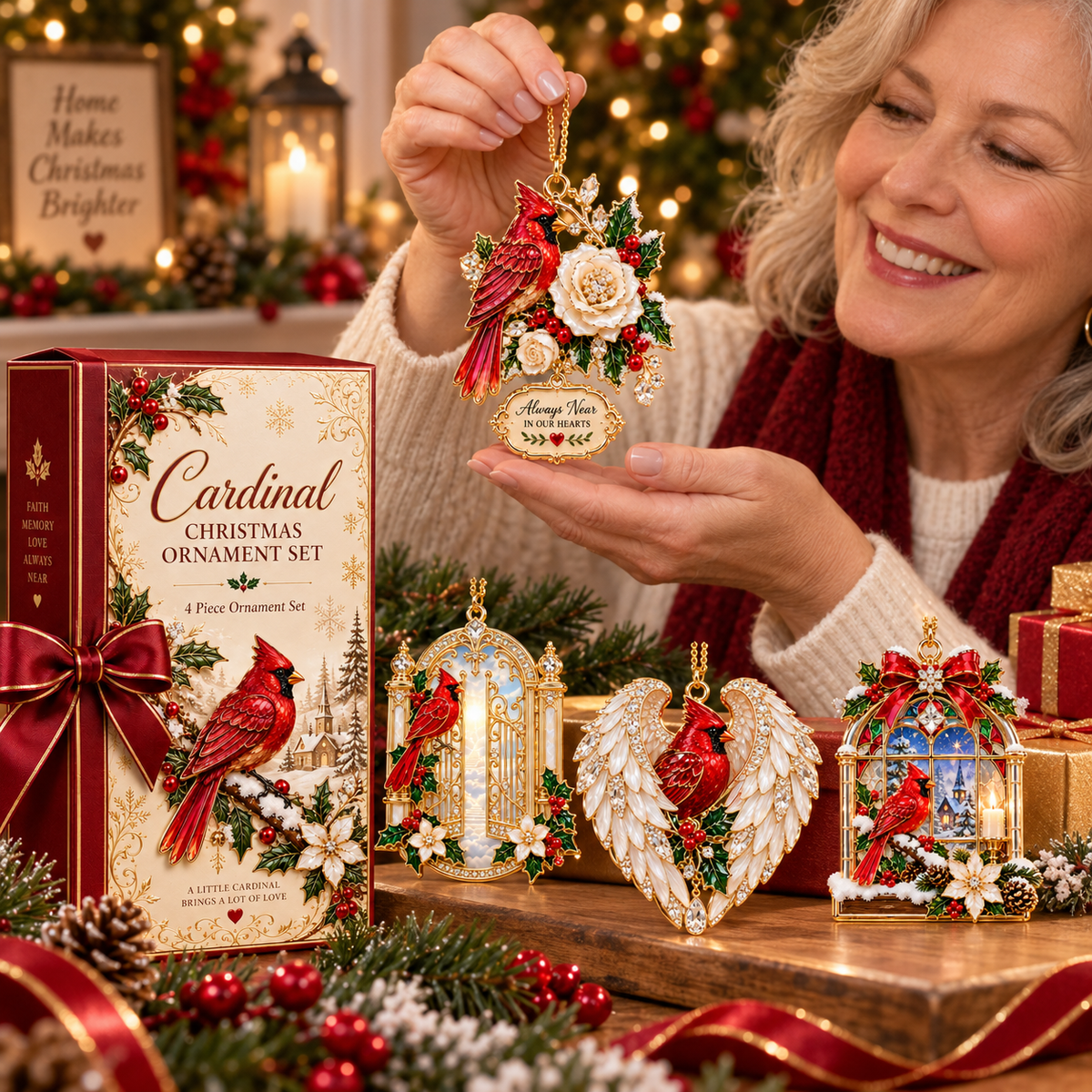 🎅 2026 Christmas Gift 49% Off--Cardinal Christmas Ornament –  Red Bird Holiday Keepsake, Meaningful Memorial Gift for Family & Loved Ones