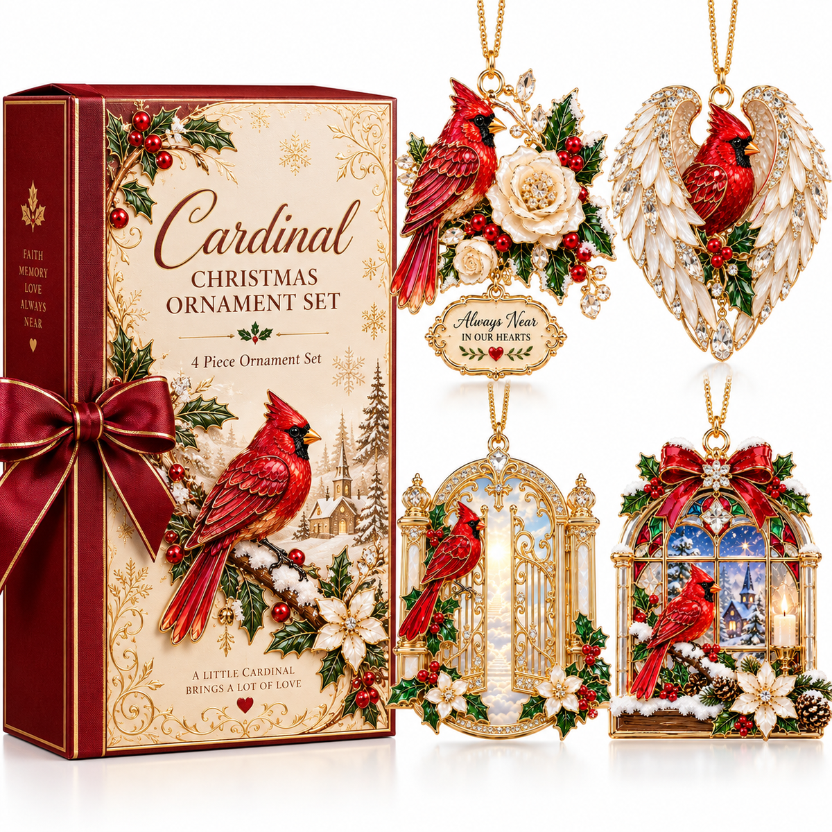 🎅 2026 Christmas Gift 49% Off--Cardinal Christmas Ornament –  Red Bird Holiday Keepsake, Meaningful Memorial Gift for Family & Loved Ones