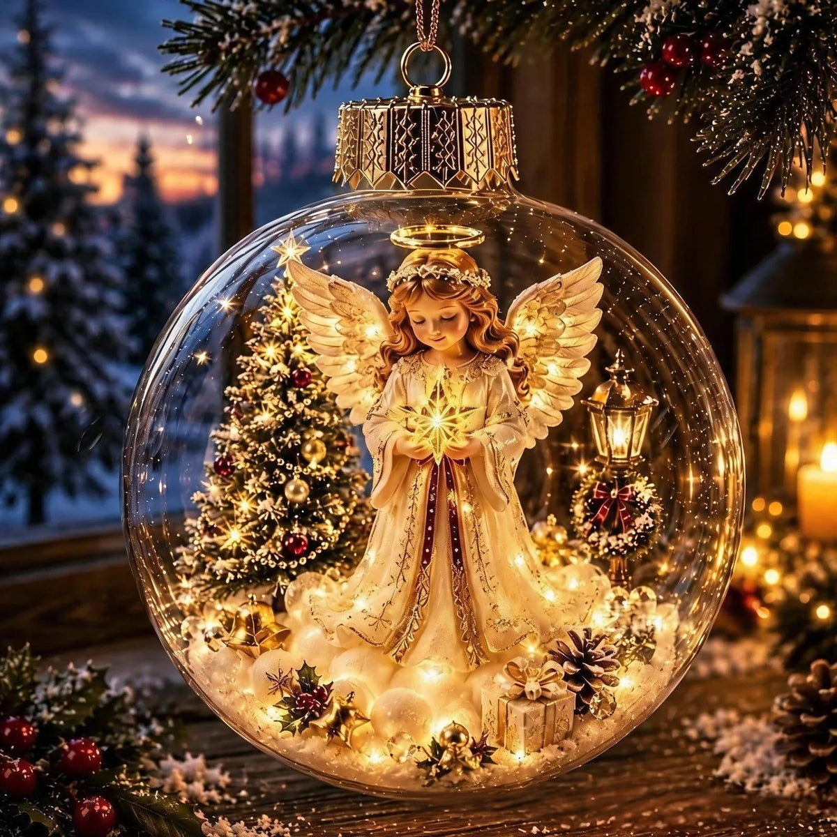 Lighted Christmas Diorama Globe Ornament
