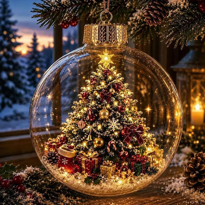 Lighted Christmas Diorama Globe Ornament
